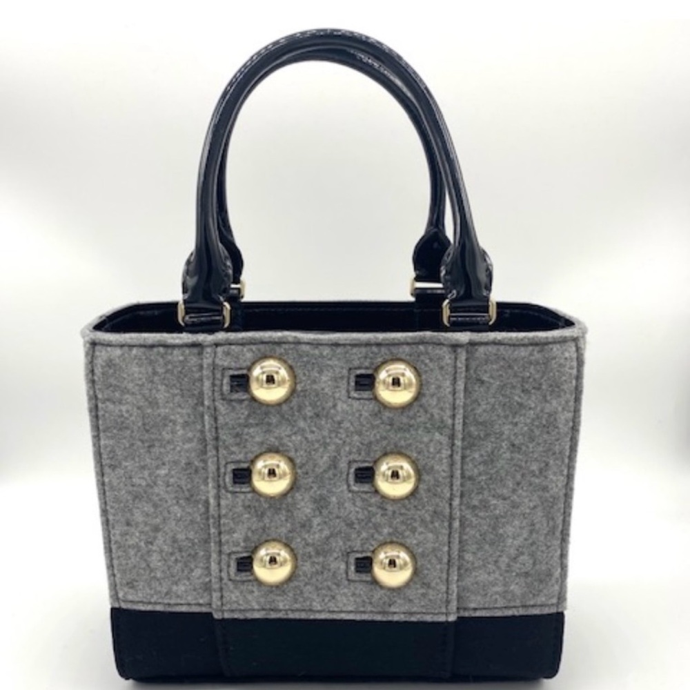 Kate Spade - Grey & Black Double Breasted Button Front Handbag